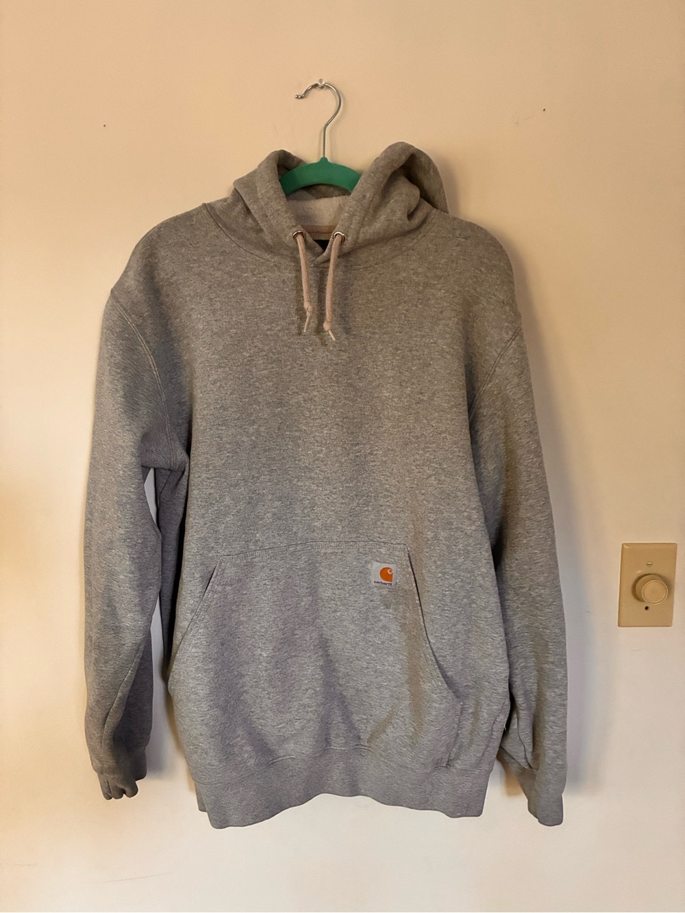 Carhartt Gray Pullover Hoodie with Logo Patch